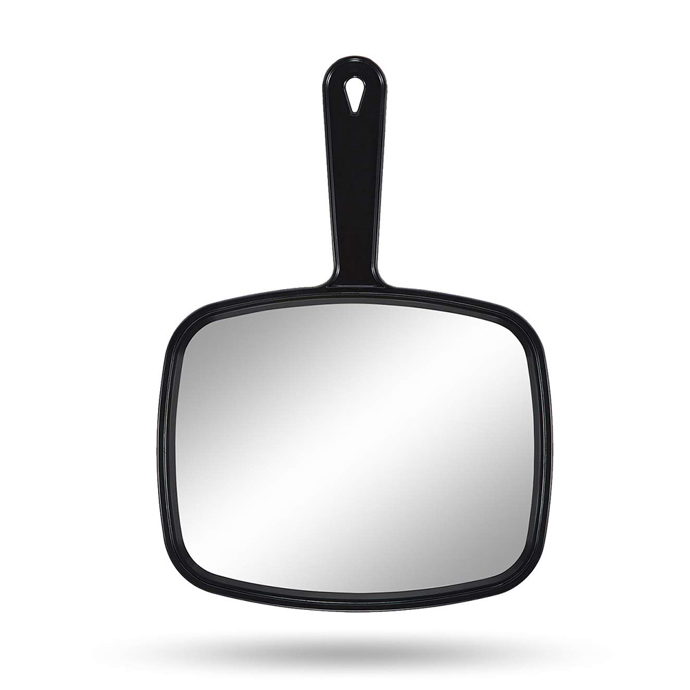 jm-002 Hand Mirror Salon Barber Hairdressing Handheld Mirror with Handle Square
Black
