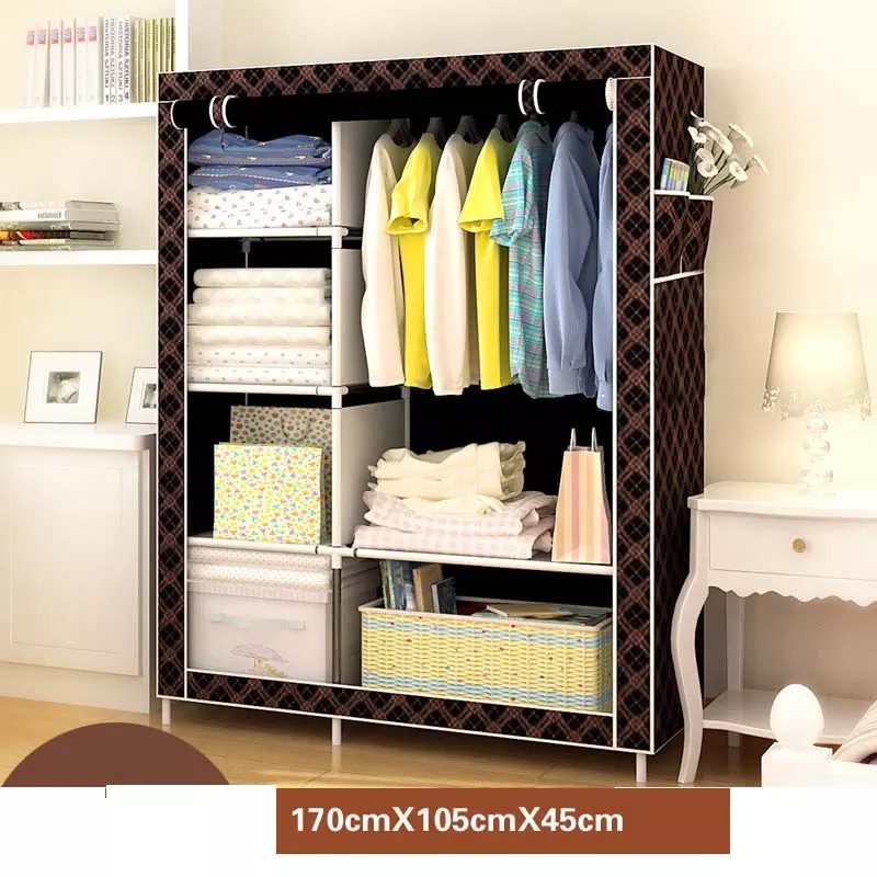 DIY Wardrobe Large Capacity Assemble Closets Portable Home Storage Clothes Organizer Closetblack