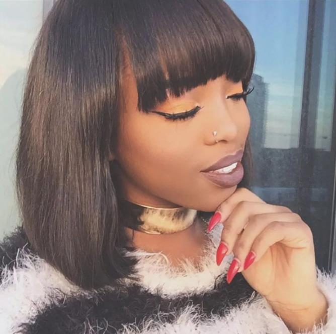NANO Wigs Ladies Wigs Short Synthetic Wigs Bob Style Straight Hairpiece for Women Dark Brown 1Pcs/Box